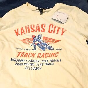 NWT Junior Sz. M. Forever 21  Kansas City Track Racing Graphic Tee